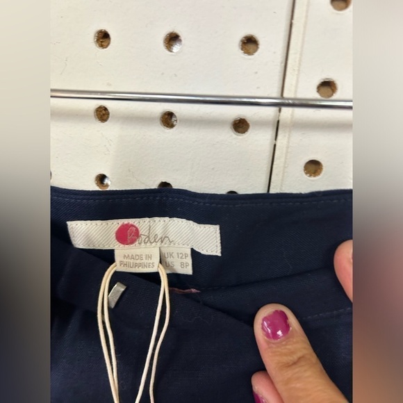 Boden Linen Wide Leg Blue Pants - Picture 5 of 7